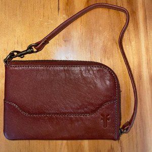 Frye Melissa Leather Wristlet Cognac Brown 100% Leather